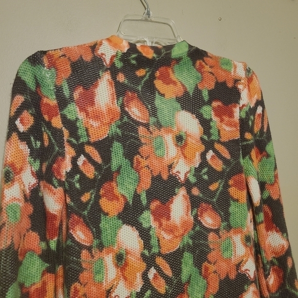 J. Jill | Women's V-Neck Floral Waffleknit Cardigan Sweater (Size XS) - Picture 11 of 13